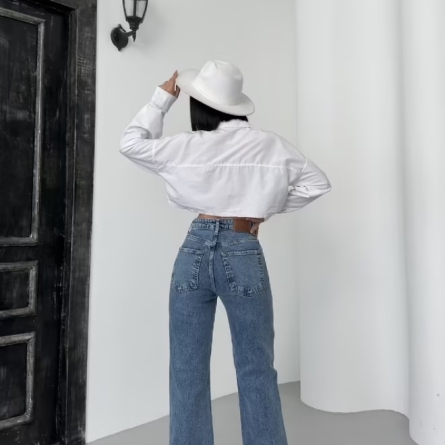 High-Waisted Classic Blue Stretch Jeans