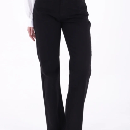 Blugi Negri Evazați cu Talie &Icirc;naltă