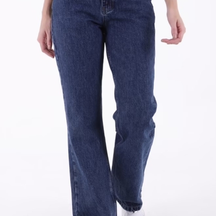 Blugi Blue Evazați cu Talie &Icirc;naltă