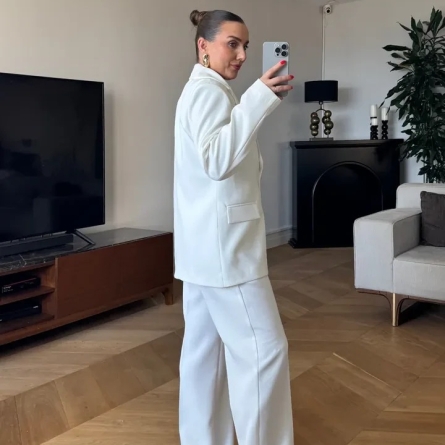 White Blazer with One Button