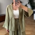 Khaki Casual Set &ndash; Kimono & Wide-Leg Pants