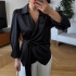 Black Satin Blouse