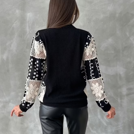 Кэжуал куртка с вышитыми рукавами