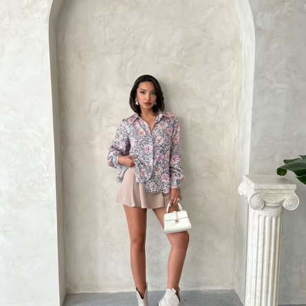 Lightweight Shirt with Floral Print
