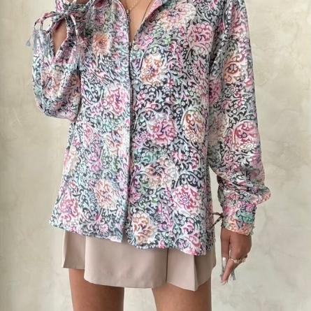 Lightweight Shirt with Floral Print