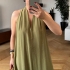 Backless Long Khaki Dress