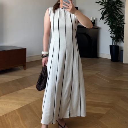 Sleeveless Striped Midi Dress