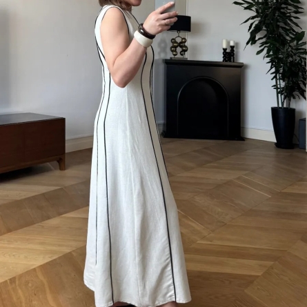 Sleeveless Striped Midi Dress