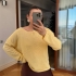 Light Knit Round Neck Yellow Sweater