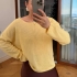 Light Knit Round Neck Yellow Sweater