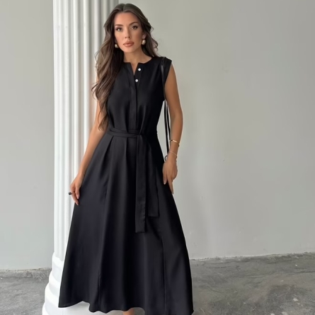 Rochie Neagra Maxi fără M&acirc;neci