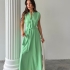 Sleeveless green maxi dress