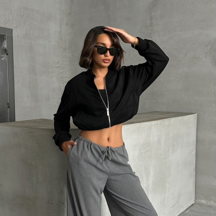 Black Suede Bomber Jacket