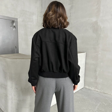 Black Suede Bomber Jacket