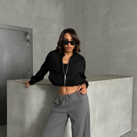 Black Suede Bomber Jacket