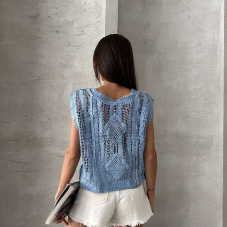 Blue Knitted Vest