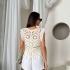 Crocheted Cream Vest with Tassels