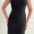 Sleeveless Tweed Dress in Black