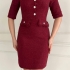 Elegant Tweed-Style Dress in Burgundy