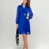 Blue Blazer-Style Dress with Pleats