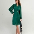 Rochie verde tip sacou cu pliseuri