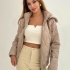 Beige Short Quilted Coat
