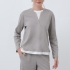 Gray Cotton Hoodie with White Neckline