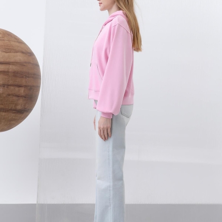 Pink Zip-Up Hoodie for Women