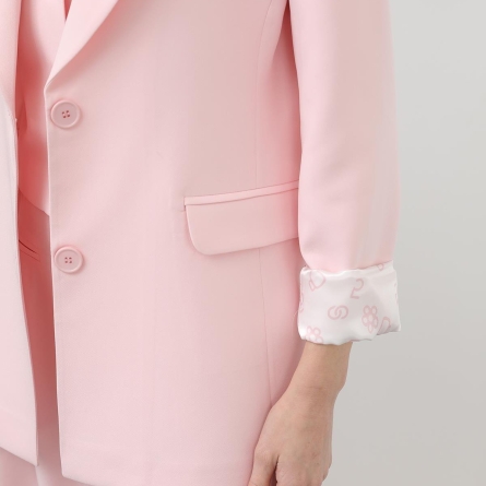 Sacou casual oversize crem cu captușeală