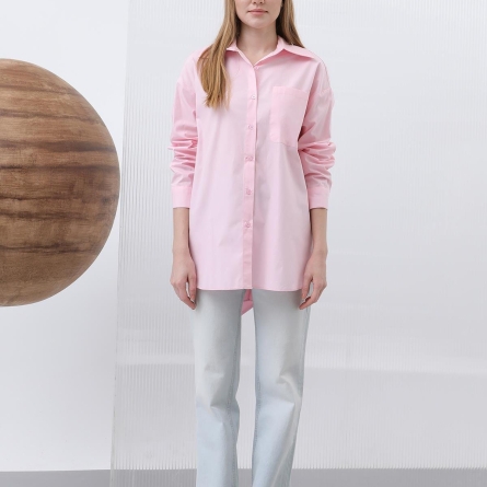 Cămașă roz cu fundă la spate