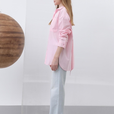 Cămașă roz cu fundă la spate