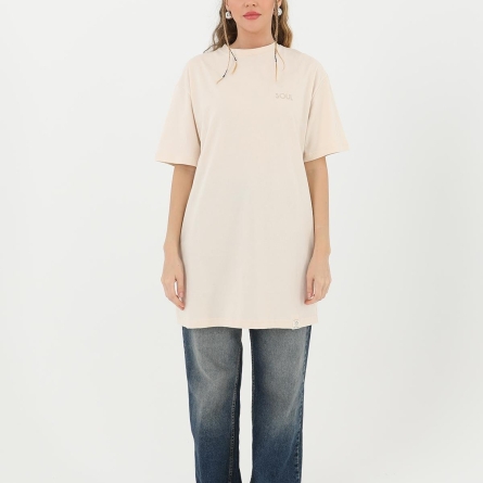 Beige Women's Basic T-Shirt