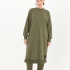Женская длинная туника цвета хаки из хлопка