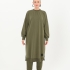 Женская длинная туника цвета хаки из хлопка