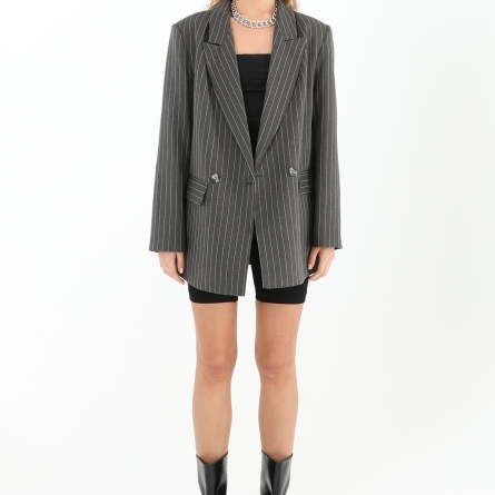 Anthracite Blazer with Vertical Lines