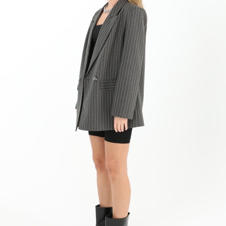 Anthracite Blazer with Vertical Lines