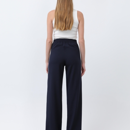 Женские синие брюки с боковыми полосами