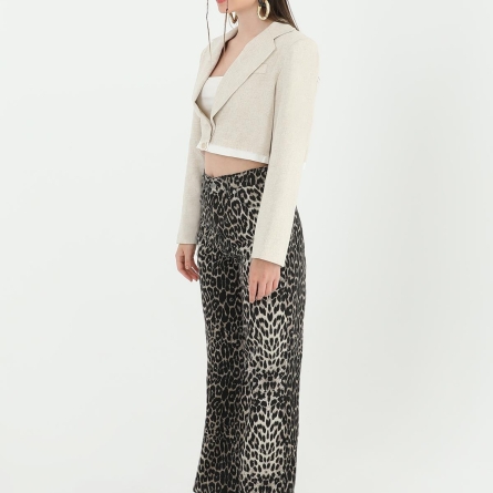 Джинсы с леопардовым принтом