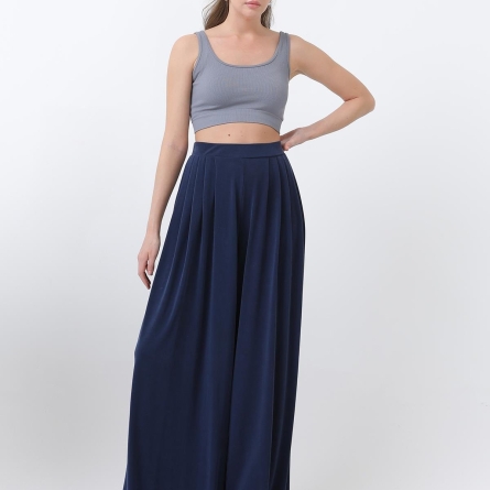 Темно-синие широкие брюки палаццо