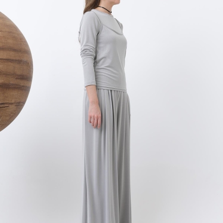 Wide-leg palazzo pants in gray