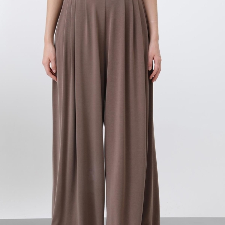 Коричневые широкие брюки палаццо