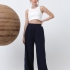 Navy pants with side snaps