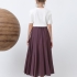 Midi flared skirt in burgundy