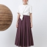 Midi flared skirt in burgundy