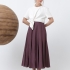 Midi flared skirt in burgundy