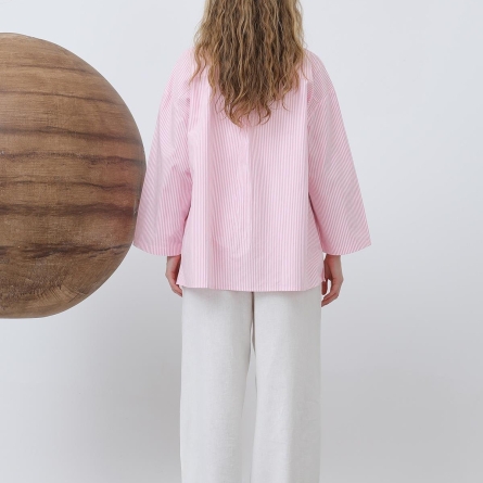 Light Pink oversized cotton shirt with buttons
