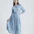 Платье-рубашка миди из вискозы с цветочным принтом  Описание (RU):