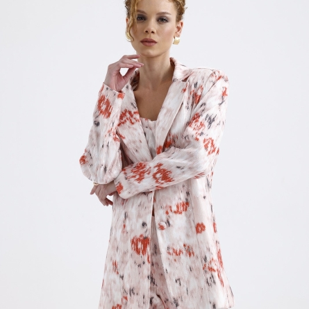 Костюм из 3 предметов с бело-оранжевым принтом