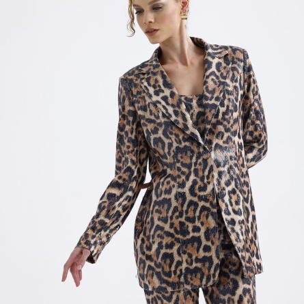 3-piece leopard print suit