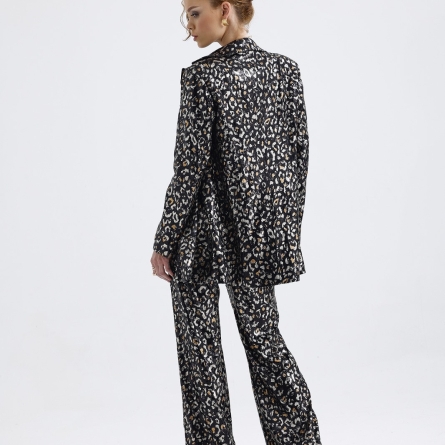 Костюм из 3 предметов с леопардовым принтом и металлическим блеском